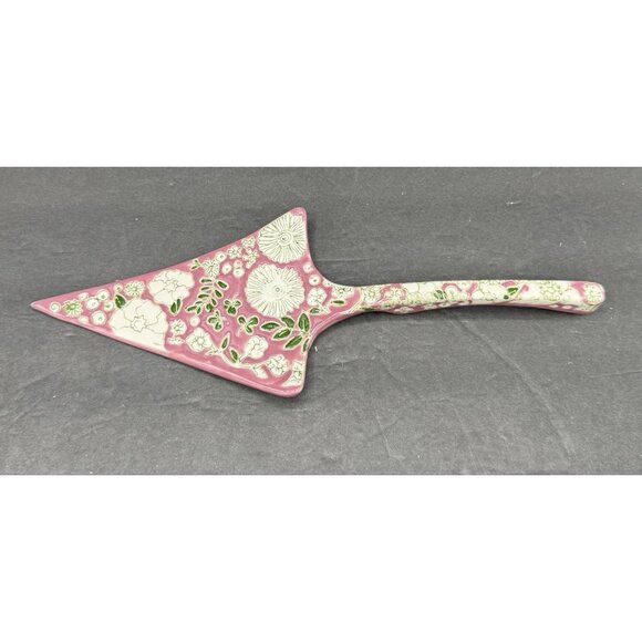 Anthropologie Dorotea Cake Pie Server 11.25” Serving Utensil Ceramic Flowers - Picture 7 of 8